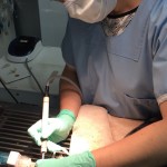Dr Helen scaling and polishing Jasper's teeth